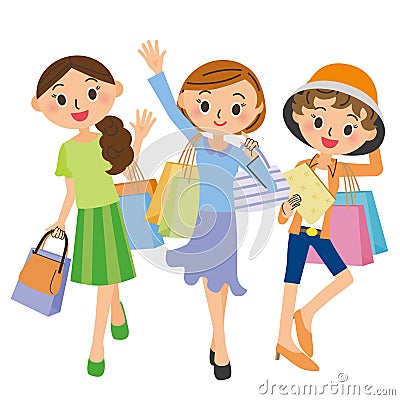 Shopping and woman Vector Illustration