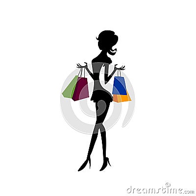Shopping woman illustartion vector Vector Illustration