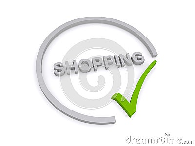 shopping word on white Stock Photo