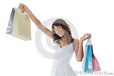 Shopping young girl Stock Photo