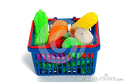 A shoppingcart full of vegetables Stock Photo