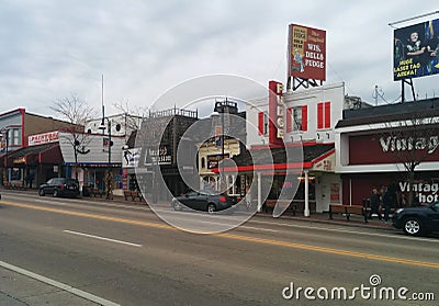Shops and attractions in downtown Wisconsin Dells Editorial Stock Photo