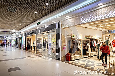 Shops in Chinese shopping malls Editorial Stock Photo