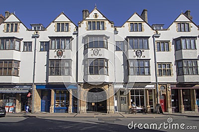 Shops on the High Street in Oxford, Oxfordshire Editorial Stock Photo