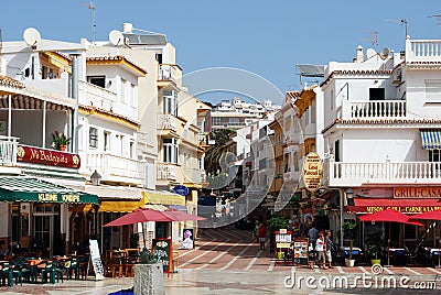 Shops in town square, Torremolinos. Editorial Stock Photo