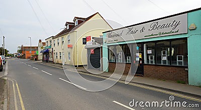 Shops on village main street Editorial Stock Photo