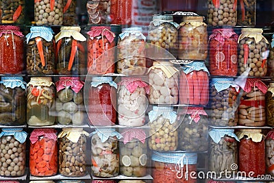 Shopwindow With Vegetables Stock Photo