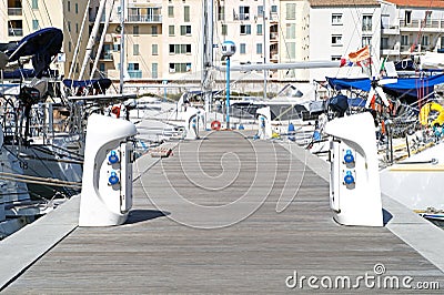 Shore Based Electricity Supply Appliance With Lantern On Top For Boats Power And Battery Charged . Stock Photo