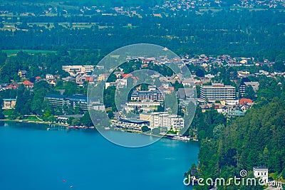 Shore of lake Bled in Slovenia Stock Photo