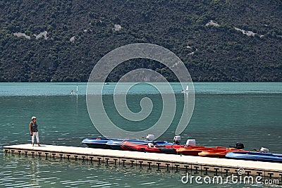 The shore of Lake Bourget - Aix les Bains - France Stock Photo