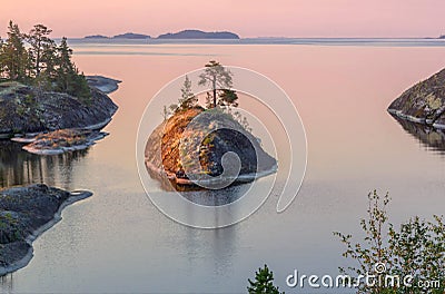 The shore of lake Ladoga Stock Photo