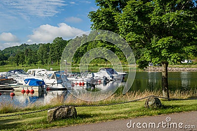 Shore of lake in Norway, near the Horten town. Stock Photo