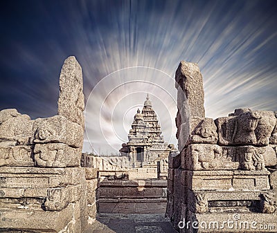 Shore temple in India Stock Photo