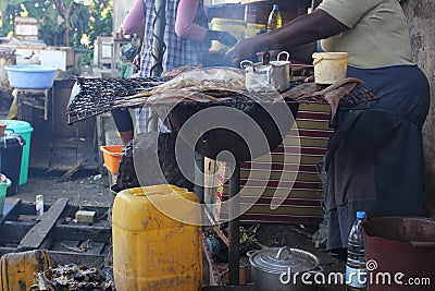 On the shore of Wouri, Douala, Cameroun Editorial Stock Photo