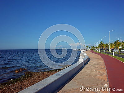 The shorefront promenade of Campeche in Mexico Stock Photo