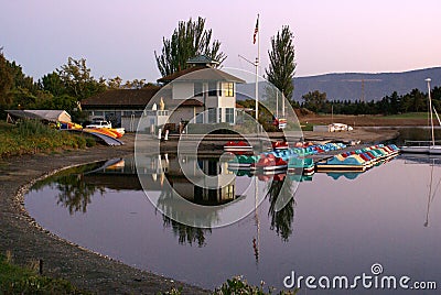 Shoreline Park Lake, Mountain View, California, USA Editorial Stock Photo