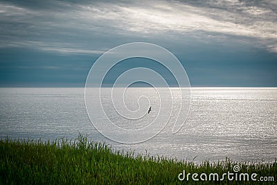 Shoreline view of Lake Erie from Euclid Beach Park in Cleveland, Ohio Stock Photo