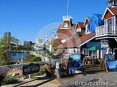 Shoreline Village Spirit Cruises, Rainbow Harbor, Long Beach, California, USA Editorial Stock Photo