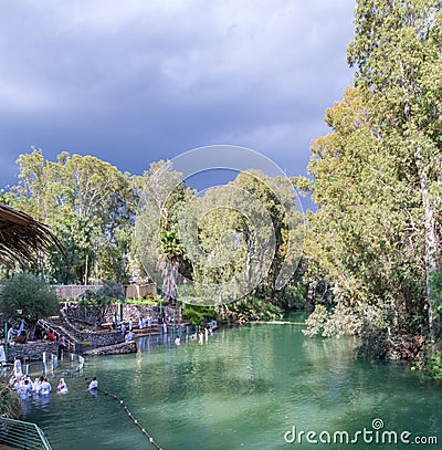 Shores of Jordan River at Baptismal Site, Israel Editorial Stock Photo