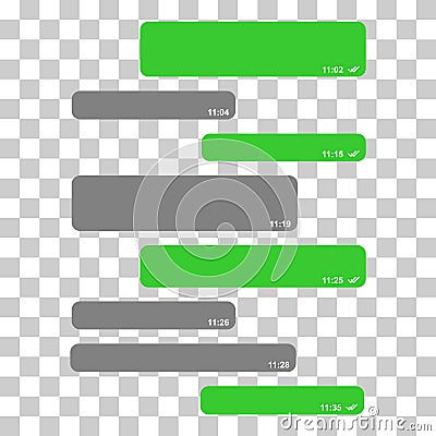 Short bubble message, chat speech conversation, interface dialog vector illustration Vector Illustration
