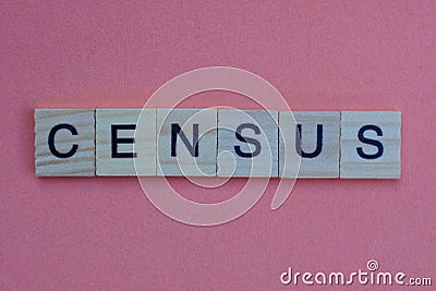 Short gray word census in small wooden letters Stock Photo