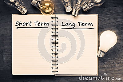Short and Long Term Plan Stock Photo