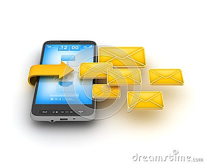 Short Message Service (SMS) - cell phone Stock Photo