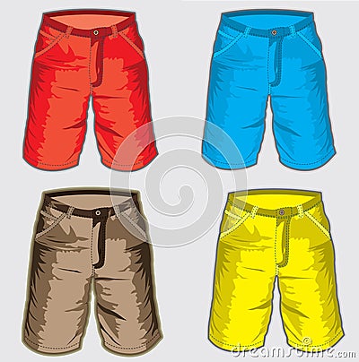 Short pant - Bermuda shorts Cartoon Illustration