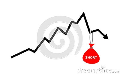 Short selling is pulling down the value and price of stock and equity Vector Illustration
