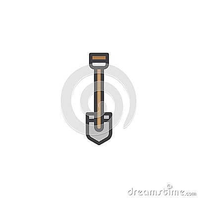 Short shovel filled outline icon Vector Illustration