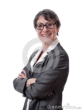 Short-sighted lady Stock Photo