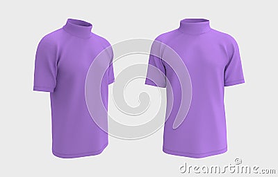 Short-sleeve turtleneck shirt, 3d rendering, 3d illustration Cartoon Illustration