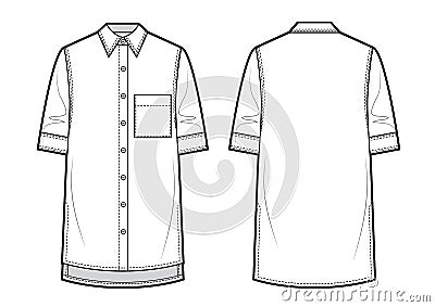 Short sleeved unisex shirt. Vector illustration Cartoon Illustration