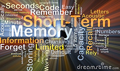 Short-term memory background concept glowing Cartoon Illustration