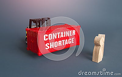 Shortage of containers. Interruptions in the supply of goods. Global imbalance of trade and transport Stock Photo