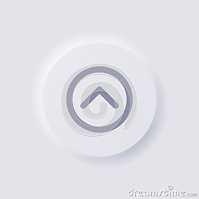 Shorten arrow button icon, White Neumorphism soft UI Design. Vector Illustration