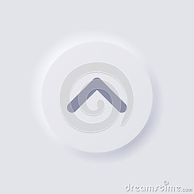 Shorten arrow button icon, White Neumorphism soft UI Design. Vector Illustration