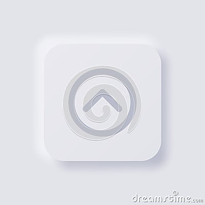 Shorten arrow button icon, White Neumorphism soft UI Design for Web design. Vector Illustration