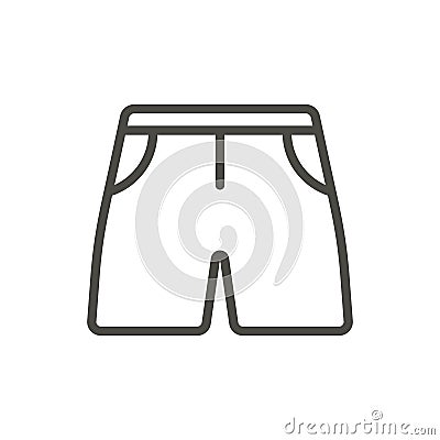 Shorts icon vector. Line summer clothes symbol isolated. Trendy flat outline ui sign design. Thin l Vector Illustration