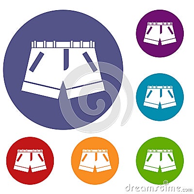 Shorts icons set Vector Illustration