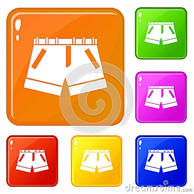 Shorts icons set vector color Vector Illustration
