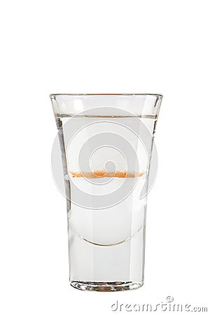 Shot. Alcoholic drink on a white background Stock Photo