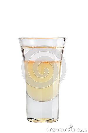 Shot. Alcoholic drink on a white background Stock Photo