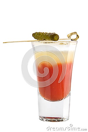 Shot. Alcoholic drink on a white background Stock Photo