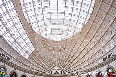 shot of the architectural details of the leeds corn exchange roof Editorial Stock Photo