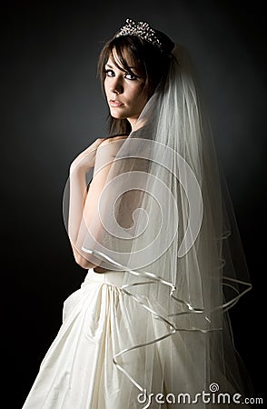 Shot of a Beautiful Teenage Bride Stock Photo