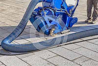 Shot blasting machine for re-texturing Stock Photo