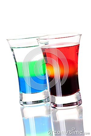 Shot cocktail collection: Anabolic and Morning Stock Photo