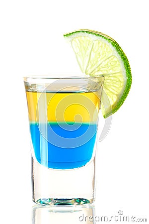 Shot cocktail collection: Blue Tequila Stock Photo
