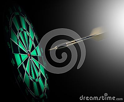 Shot of darts in bullseye Stock Photo